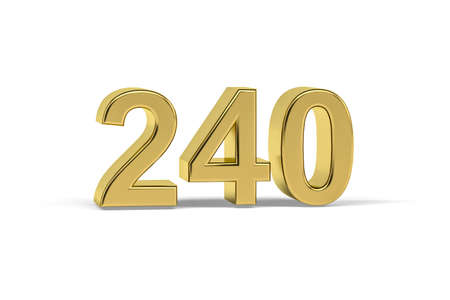 Golden 3d number 240 - Year 240 isolated on white background - 3d renderの写真素材