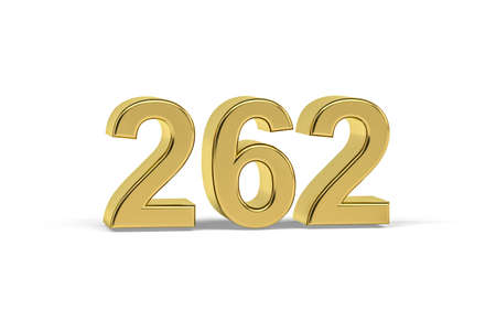 Golden 3d number 262 - Year 262 isolated on white background - 3d renderの写真素材