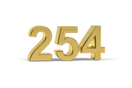 Golden 3d number 254 - Year 254 isolated on white background - 3d renderの写真素材
