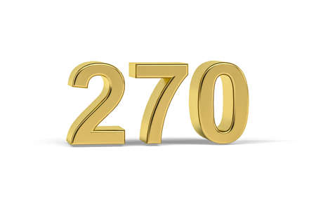 Golden 3d number 270 - Year 270 isolated on white background - 3d renderの写真素材