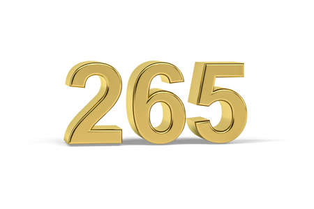 Golden 3d number 265 - Year 265 isolated on white background - 3d renderの写真素材