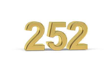 Golden 3d number 252 - Year 252 isolated on white background - 3d renderの写真素材