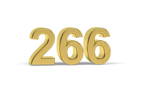 Golden 3d number 266 - Year 266 isolated on white background - 3d renderの写真素材