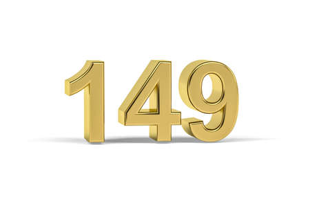 Golden 3d number 149 - Year 149 isolated on white background - 3d renderの写真素材