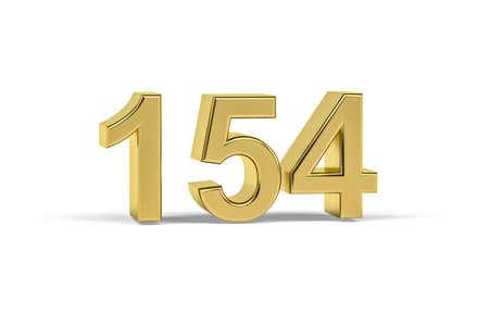Golden 3d number 154 - Year 154 isolated on white background - 3d renderの写真素材