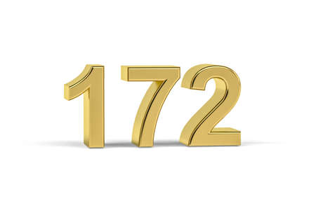 Golden 3d number 172 - Year 172 isolated on white background - 3d renderの写真素材