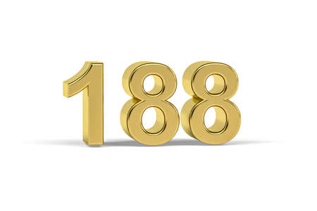 Golden 3d number 188 - Year 188 isolated on white background - 3d renderの写真素材