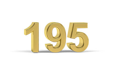 Golden 3d number 195 - Year 195 isolated on white background - 3d renderの写真素材