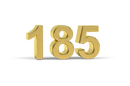 Golden 3d number 185 - Year 185 isolated on white background - 3d renderの写真素材