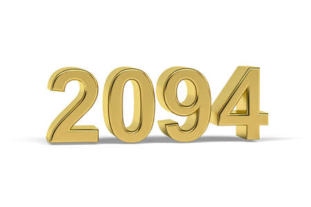 Golden 3d number 2094 - Year 2094 isolated on white background - 3d renderの写真素材