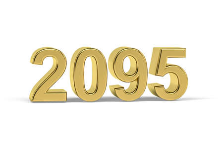 Golden 3d number 2095 - Year 2095 isolated on white background - 3d renderの写真素材