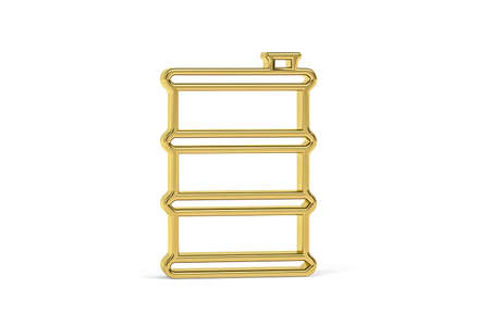 Golden 3d barrel icon isolated on white background - 3d renderの写真素材