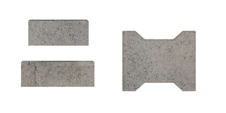Graphite pavement cube on white background - 3d renderの写真素材