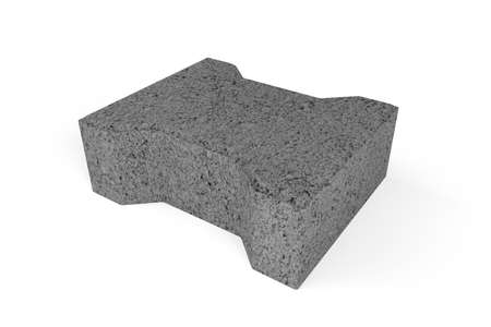 Graphite pavement cube on white background - 3d renderの写真素材