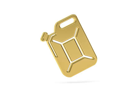 Golden 3d canister icon isolated on white background - 3d renderの写真素材