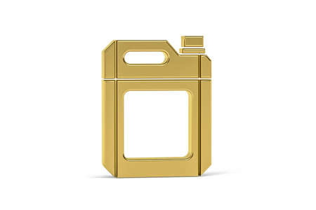 Golden 3d canister icon isolated on white background - 3d renderの写真素材