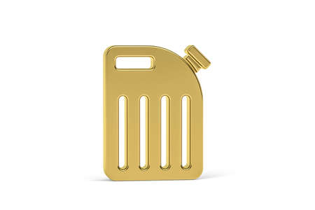 Golden 3d canister icon isolated on white background - 3d renderの写真素材
