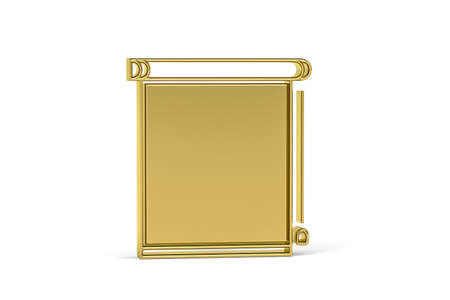 Golden 3d blinds icon isolated on white background - 3d renderの写真素材
