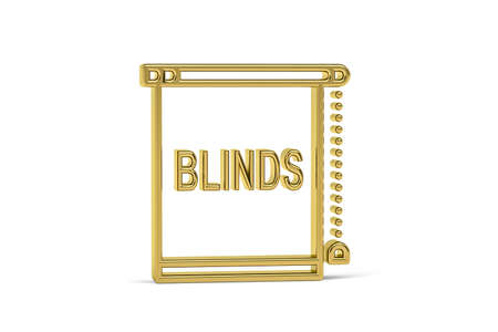 Golden 3d blinds icon isolated on white background - 3d renderの写真素材