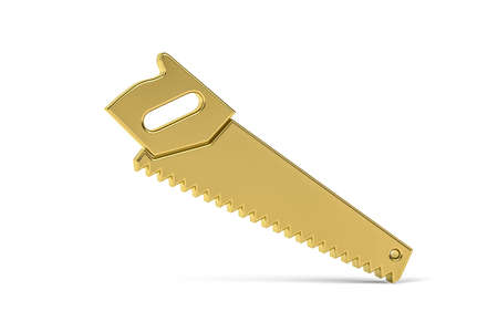 Golden 3d saw icon isolated on white background - 3d renderの写真素材