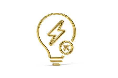 Golden 3d inflation icon isolated on white background - 3d renderの写真素材