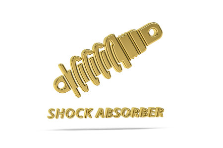 Golden 3d damper icon isolated on white background - 3d renderの写真素材