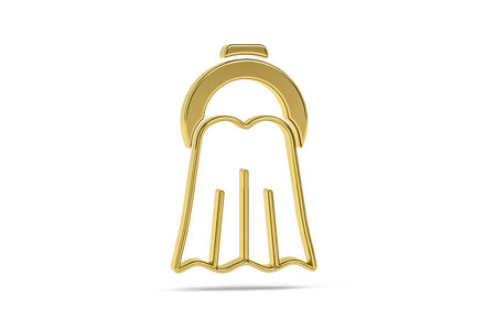 Golden towel icon isolated on white background - 3d renderの写真素材