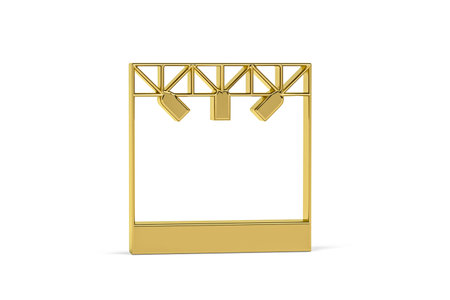 Golden 3d stage icon isolated on white background - 3d renderの写真素材
