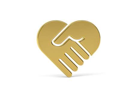 Golden 3d health icon isolated on white background - 3D renderの写真素材