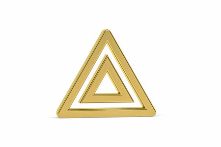 Golden 3d car dashboard icon isolated on white background - 3d renderの写真素材