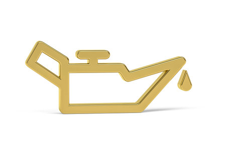 Golden 3d car dashboard icon isolated on white background - 3d renderの写真素材