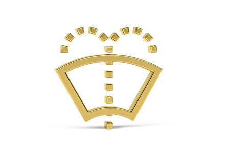 Golden 3d car dashboard icon isolated on white background - 3d renderの写真素材