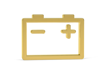 Golden 3d car dashboard icon isolated on white background - 3d renderの写真素材