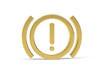 Golden 3d car dashboard icon isolated on white background - 3d renderの写真素材