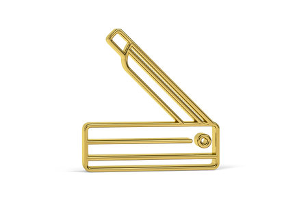 Golden 3d plotter icon on white background - 3d renderの写真素材