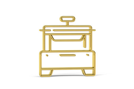 Golden 3d paper cutter icon on white background - 3d renderの写真素材