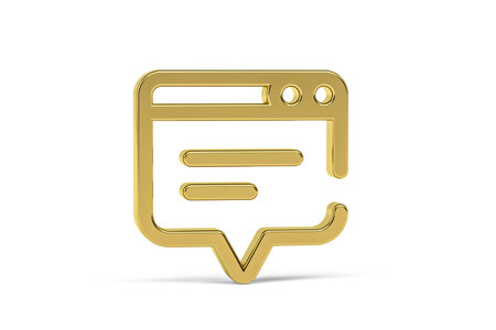 Golden 3d popup con isolated on white background - 3d renderの写真素材