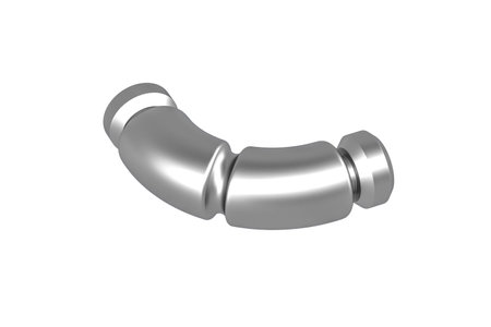 Metal industrial pipe corner isolated on white background - 3d renderの写真素材