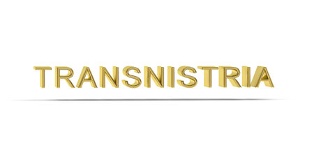 Golden 3D Transnistria inscription isolated on white background - 3D renderの写真素材