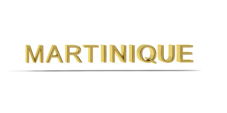 Golden 3D Martinique inscription isolated on white background - 3D renderの写真素材