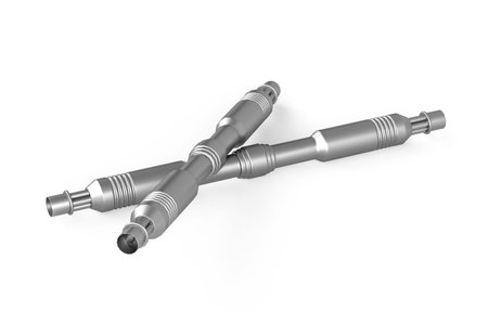 Metal industrial pipe isolated on white background - 3d renderの写真素材