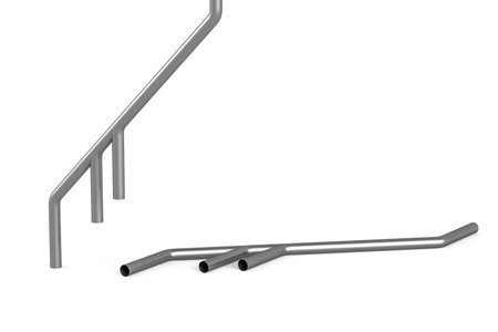 Metal industrial pipe isolated on white background - 3d renderの写真素材