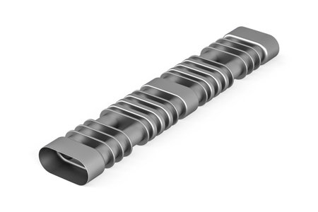 Metal industrial pipe isolated on white background - 3d renderの写真素材