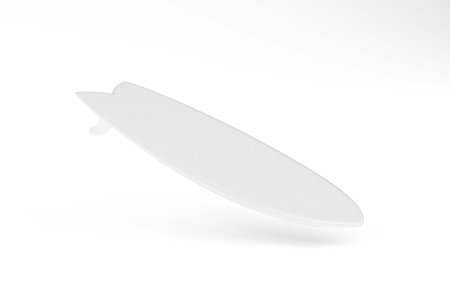 Surfboard mockup isolated on white background - 3d renderの写真素材