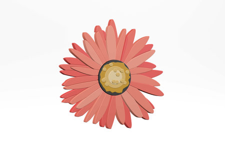 Three -dimensional graphics of flower isolated on a white background - 3d renderの写真素材