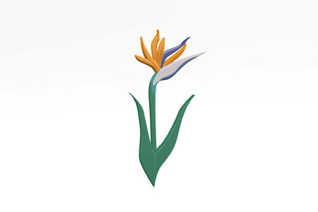 Three -dimensional graphics of flower isolated on a white background - 3d renderの写真素材