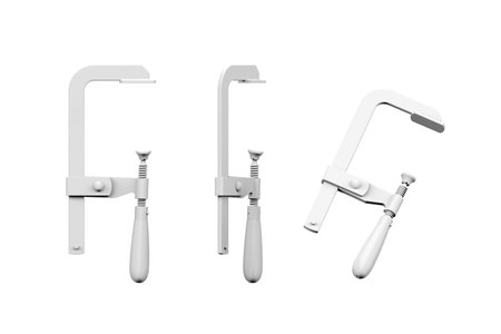 Clamp mockup isolated on white background - 3D renderの写真素材
