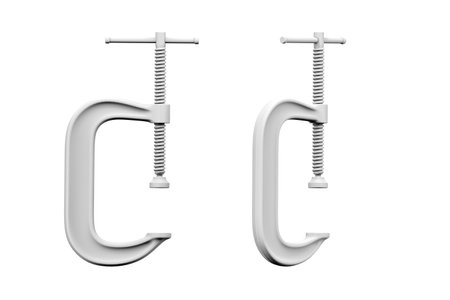 Clamp mockup isolated on white background - 3D renderの写真素材