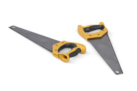 Hand saw for wood isolated on white background - 3D renderの写真素材