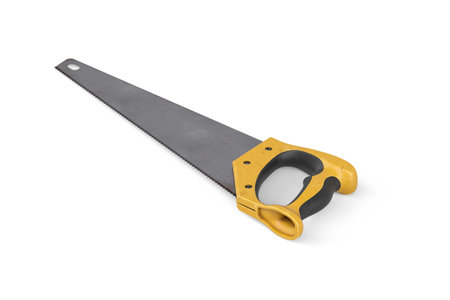 Hand saw for wood isolated on white background - 3D renderの写真素材